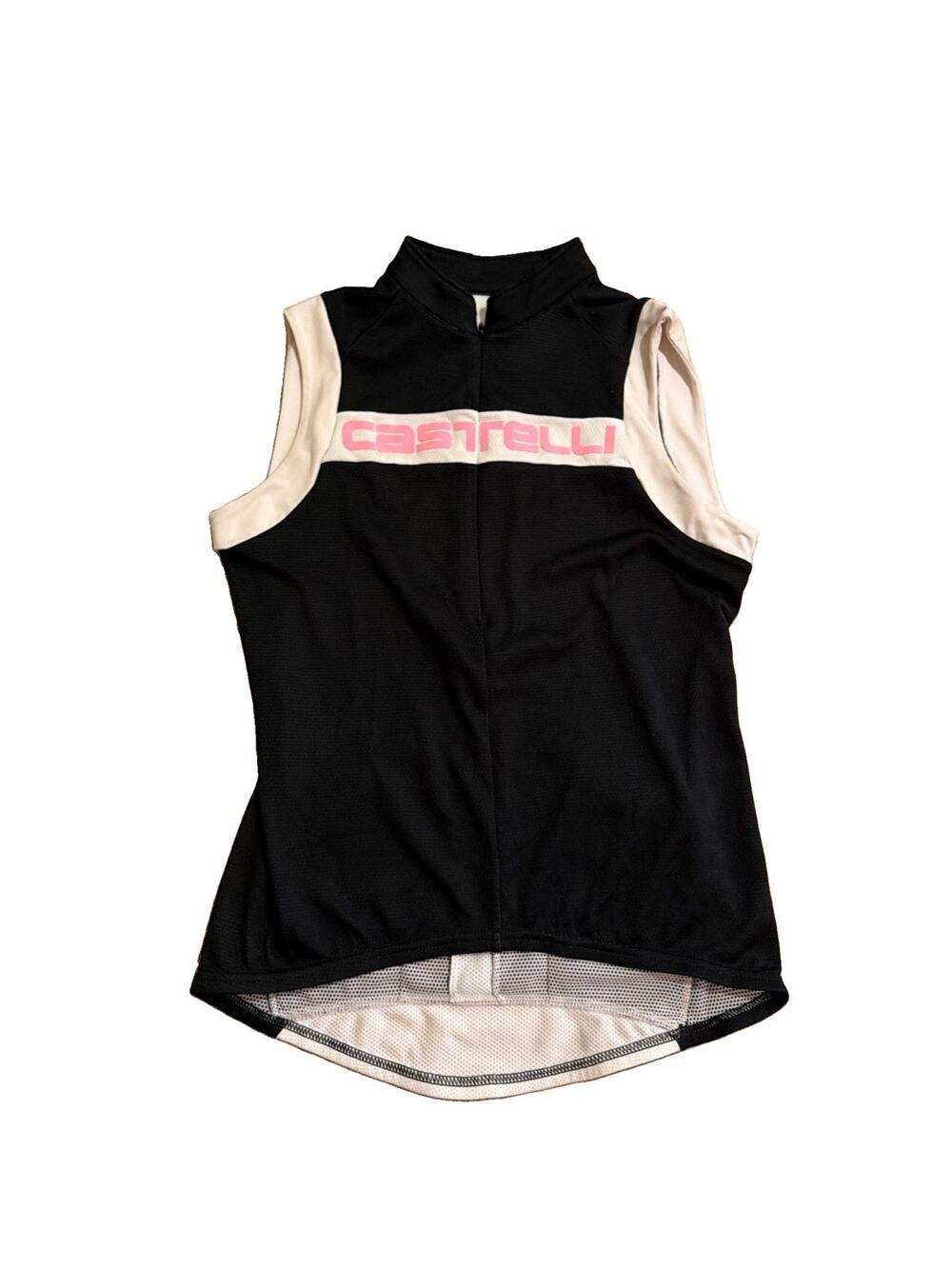 Castelli Womens Red White Black Sleeveless Cycling Jersey Tank Top sz Small